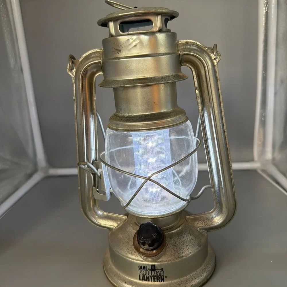 Olde‎ Brooklyn LED Old Style Lantern - Dimmable Silver Two D Battery Operated